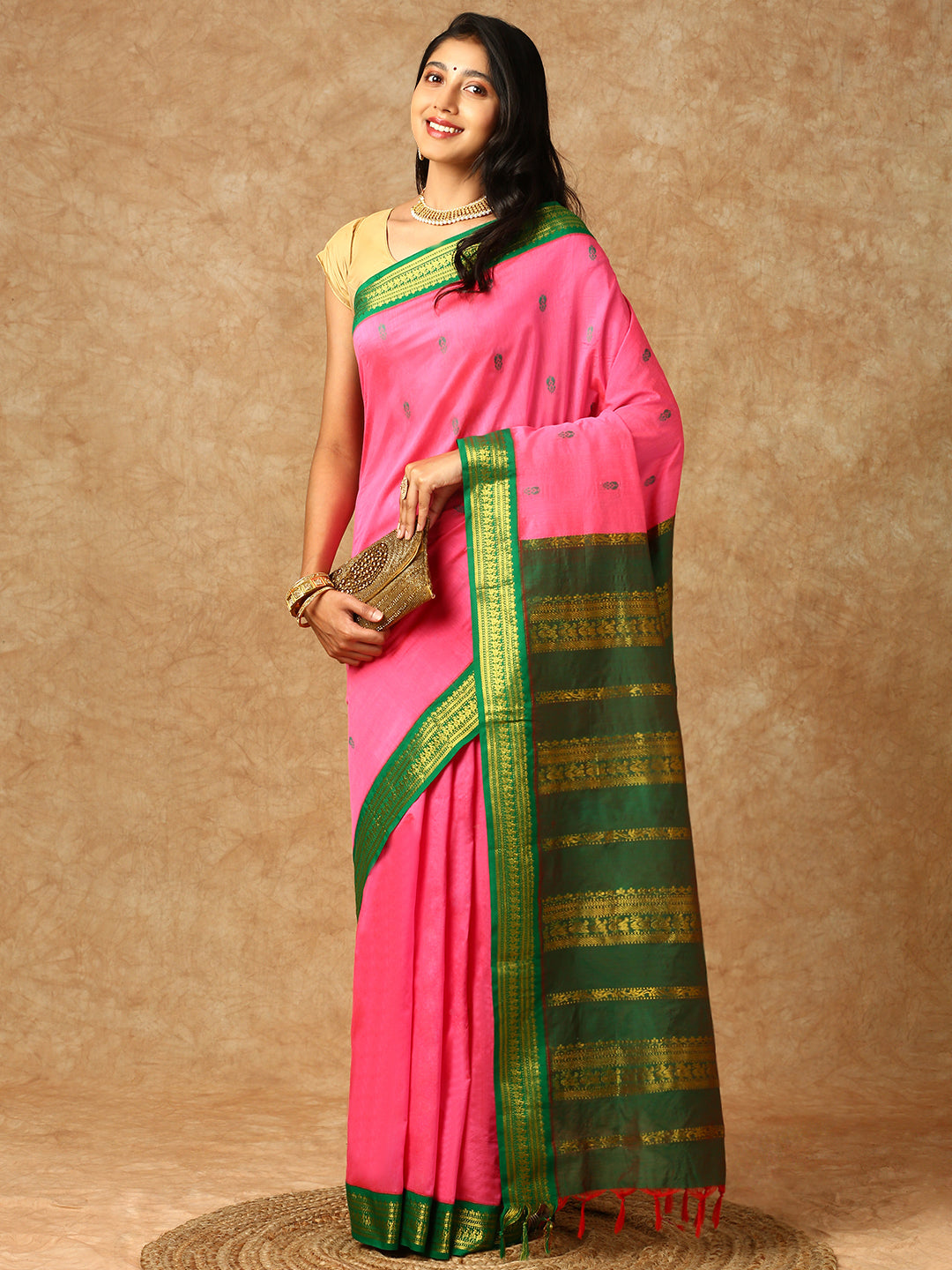 Women Kalyani Cotton Saree Pink PCS124