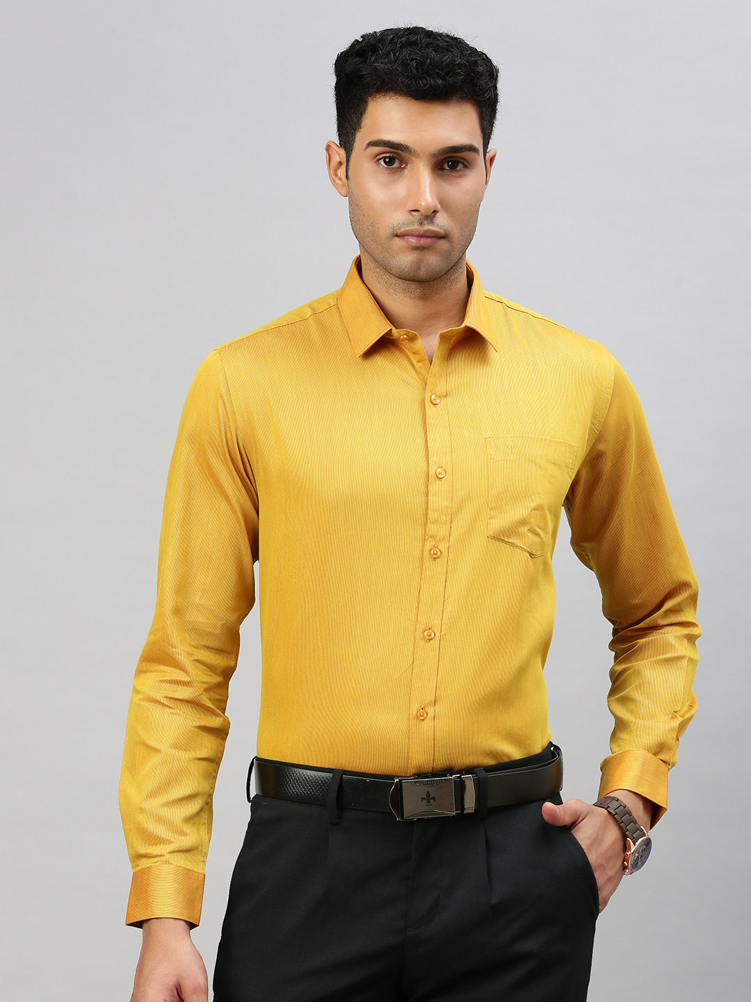 Men Cotton Rich Shirt Yellow TZ2