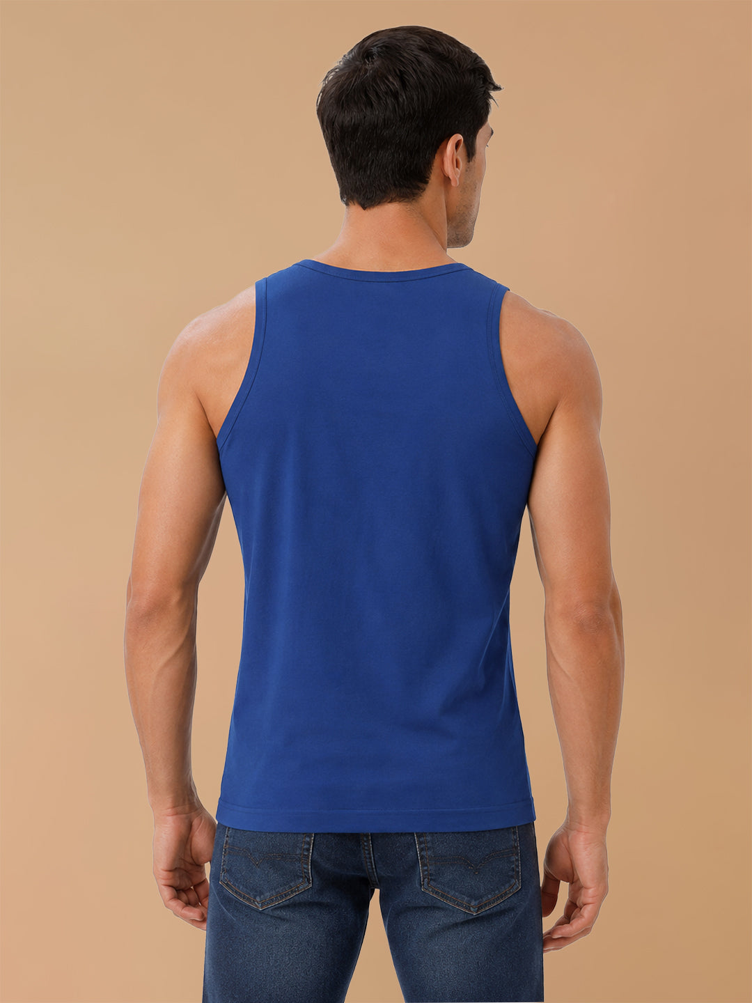 100% Combed Cotton Ocean Blue Vest RN Sukra (Pack of 2)