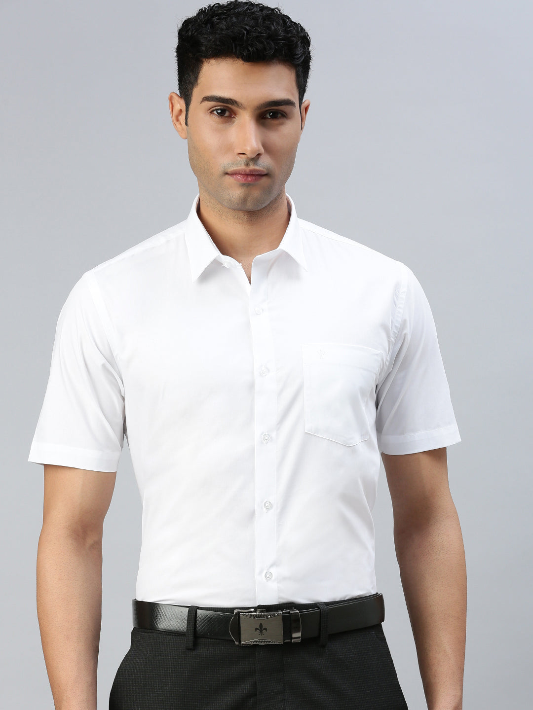 Mens Smart Fit 100% Cotton White Shirt First Look
