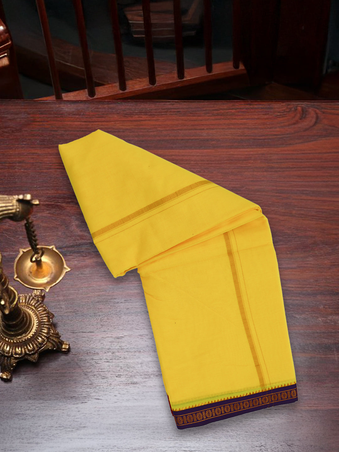 Men Panchakacham with Angavasthram Yellow (9+5) Shreeman Pet