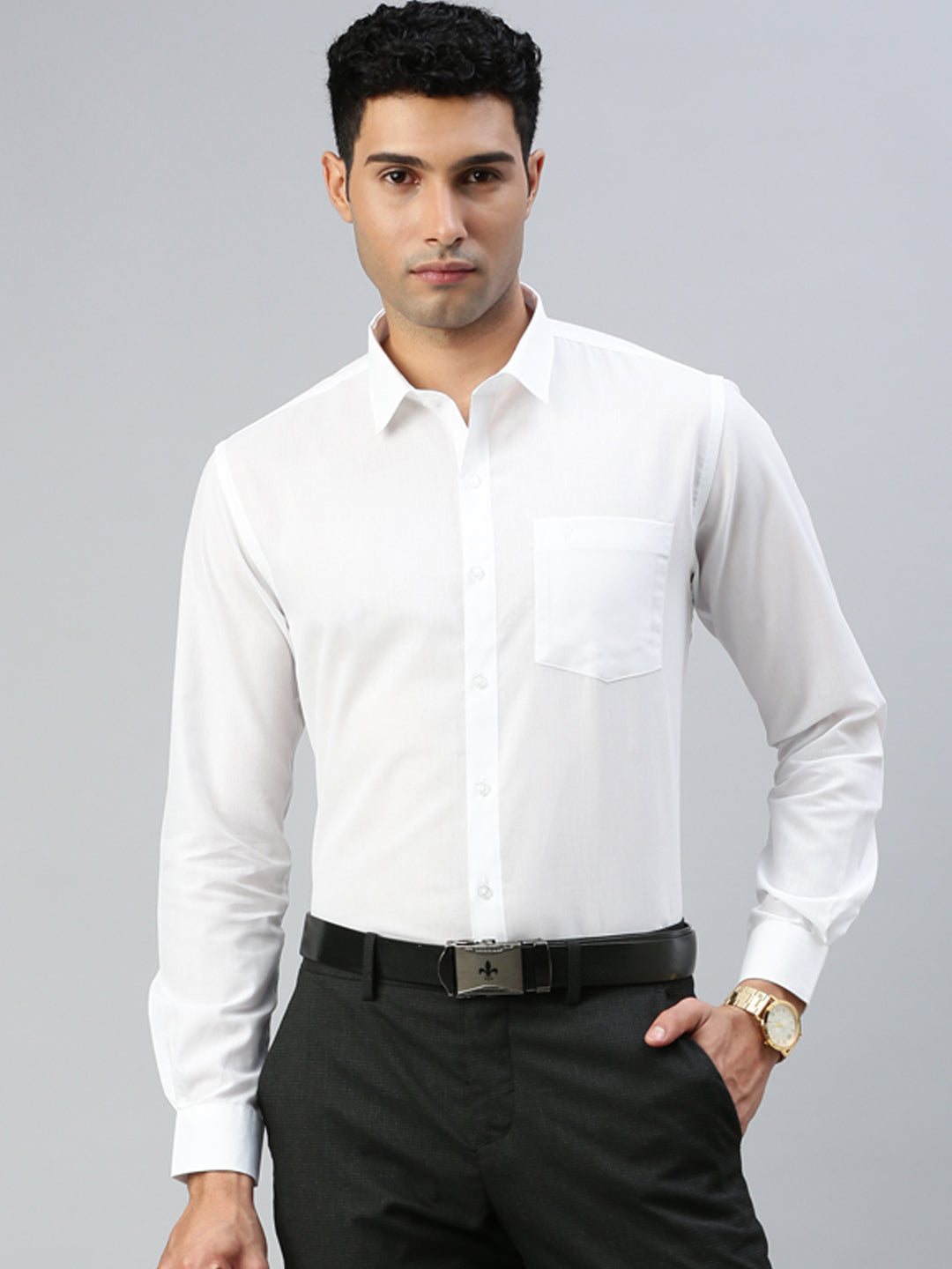 Men Cotton Rich White Shirt_Minister