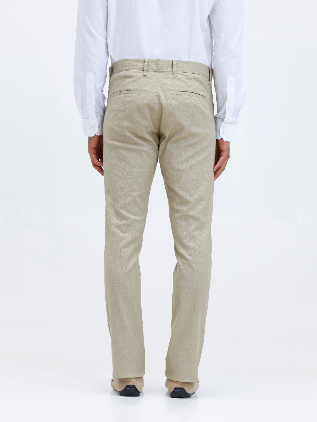 Men Linen Cotton Smart Fit Pant Light Olive