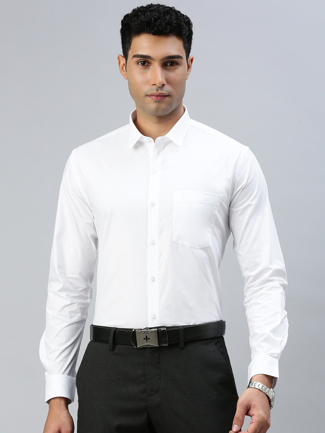 Mens Uniform Pure Cotton White Shirt Full Sleeves