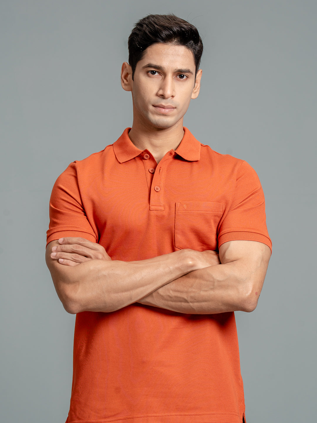 Men Cotton Rich Smart Fit Expert Polo T-Shirt Burnt Orange EP23