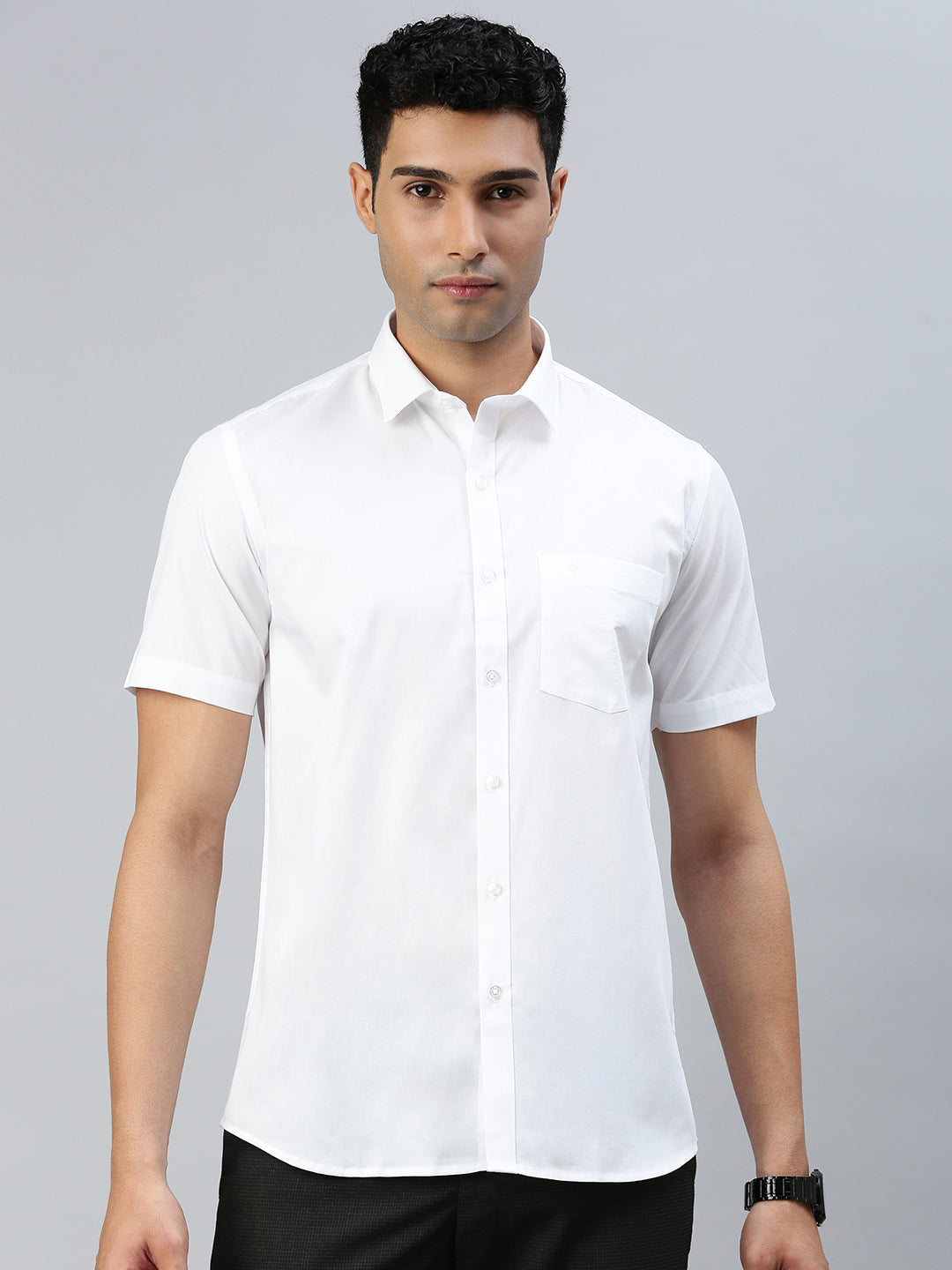 Mens Smart Fit 100% Cotton White Shirt White Trend