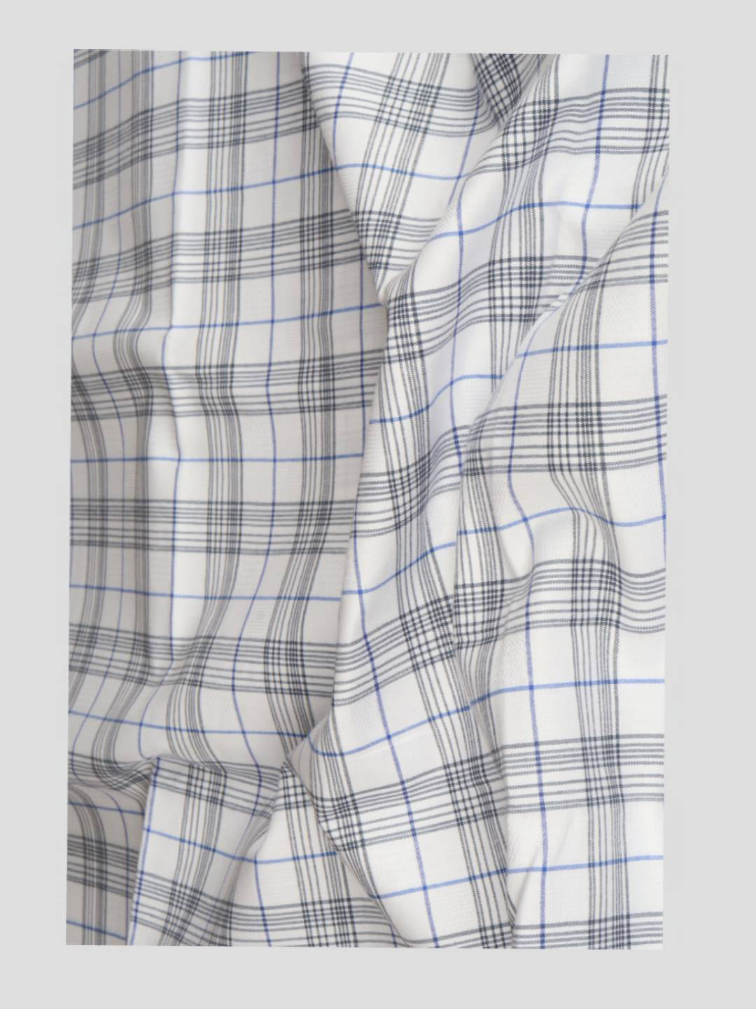 Men Cotton Rich Checked Shirt fabric White Galaxy Art