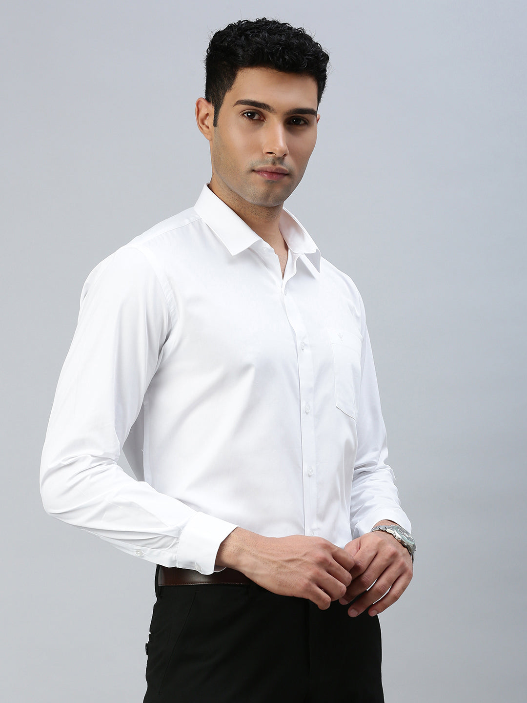 Men 100% Cotton Shirt Clean White