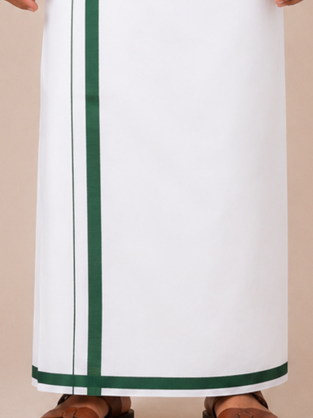 Men Wrinkle Free Single Layer Small Border Dhoti Amul AM01