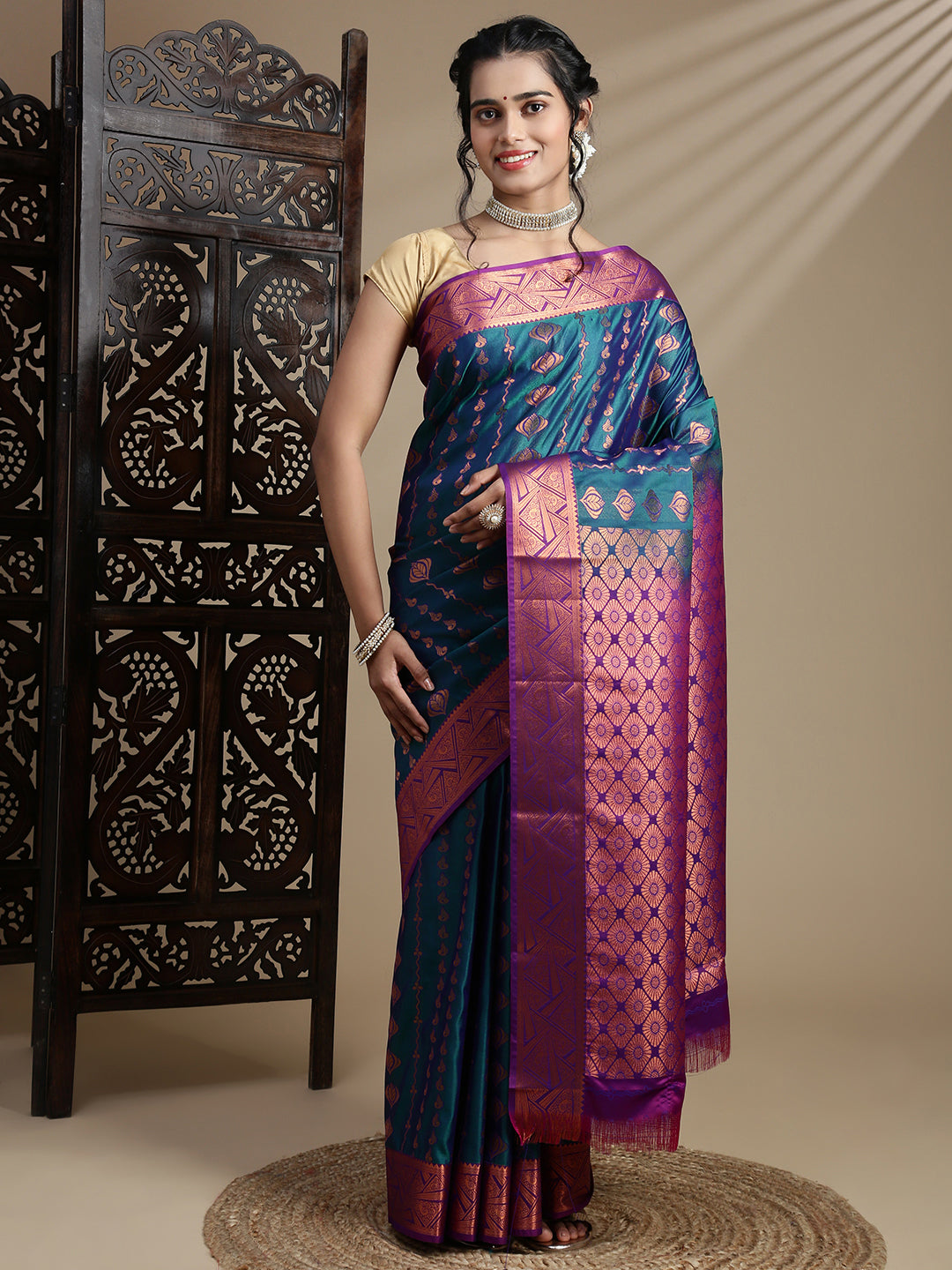 Women Blue Art Silk Saree ASS125