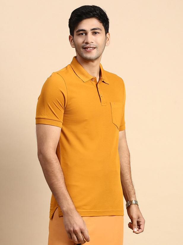 Mens Expert Polo Tshirt with Pocket Mustard EP41