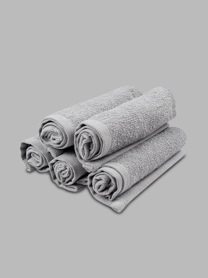 Premium Soft & Absorbent Grey Terry Face Towel FC5 ( Pack of 5 )