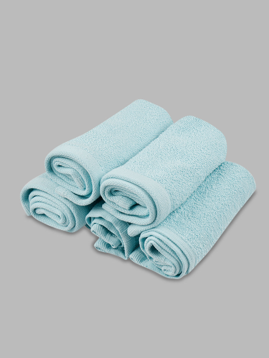 Premium Soft & Absorbent Light Blue Terry Face Towel FC9 ( Pack of 6)