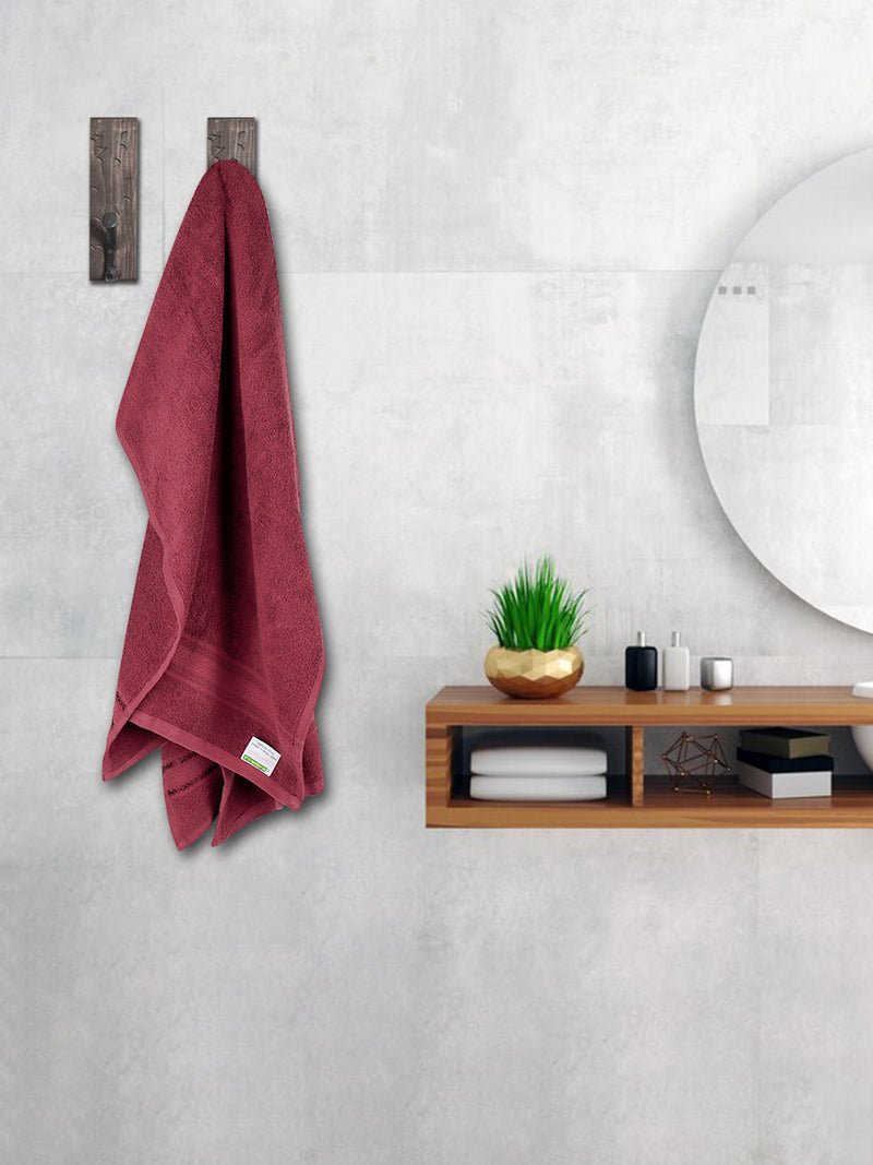 Premium Soft & Absorbent Maroon Terry Bath Towel BC2