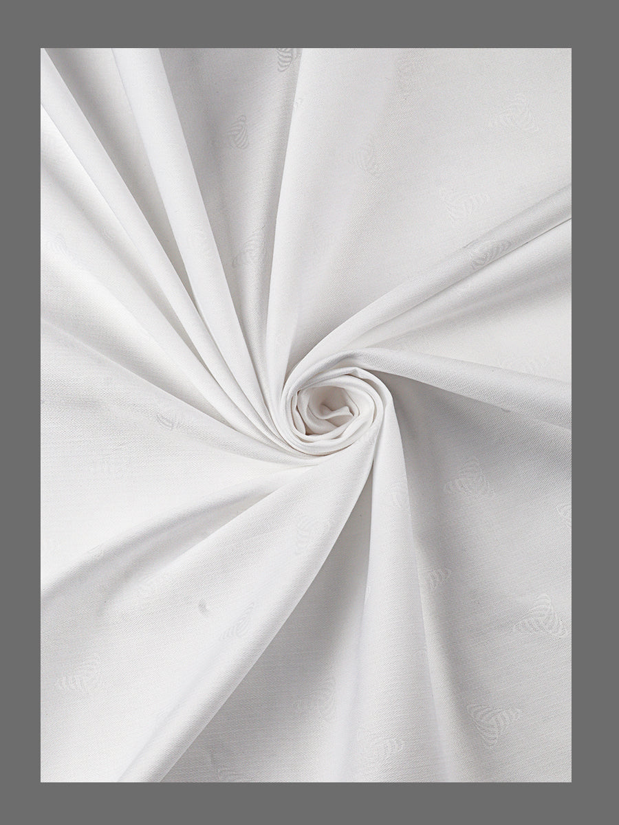 Mens White Jacquard Self Design Shirting Fabric Luxury Jacquard 1.60