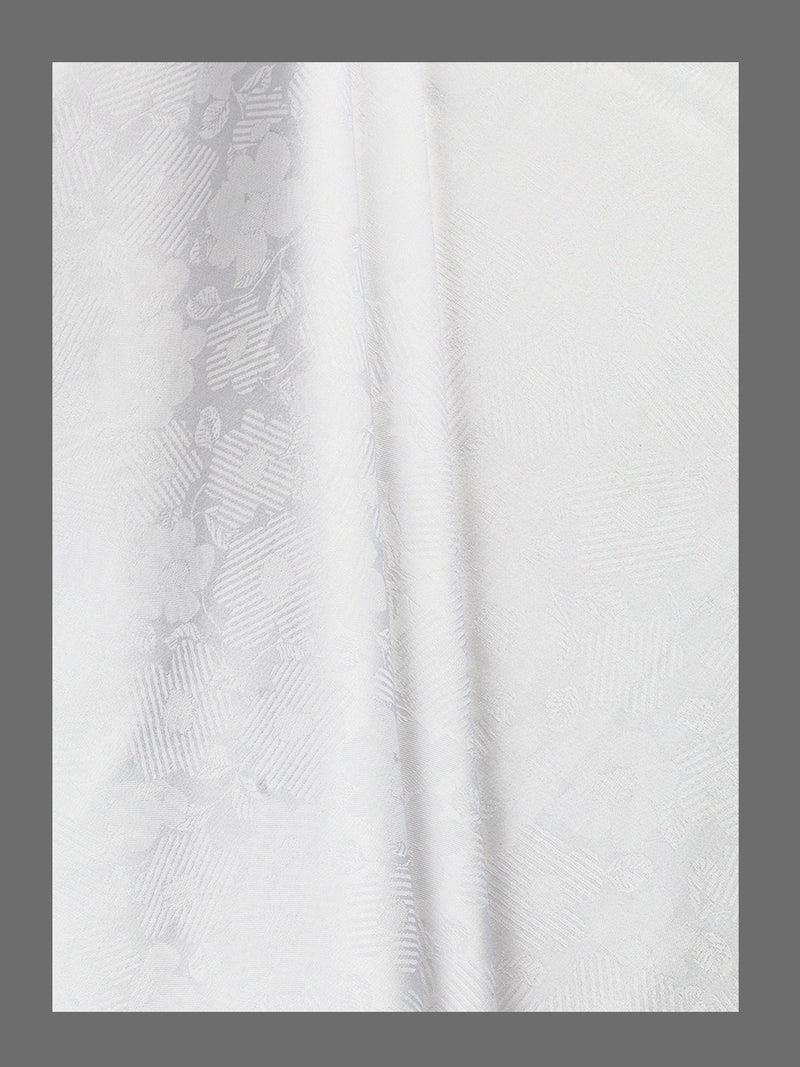 Mens White Jacquard Flower Design Shirting Fabric Luxury Jacquard 1.60