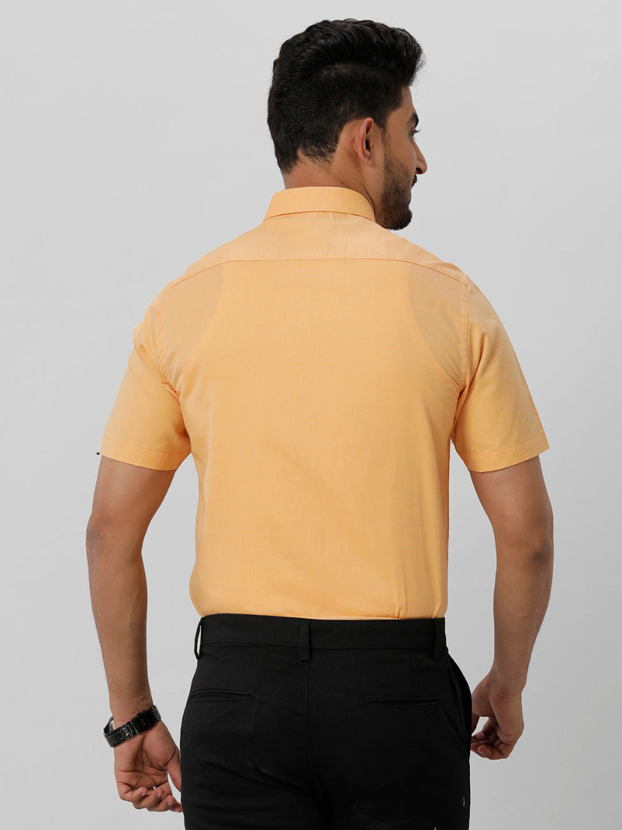 Premium Cotton Orange Half Sleeves Shirt EL GP15-Back view