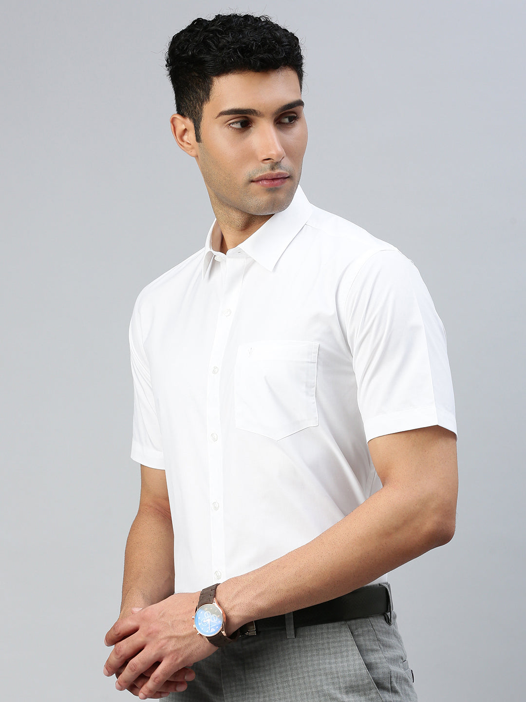 Mens Smart Fit Cotton Rich White Shirt Ever Fresh