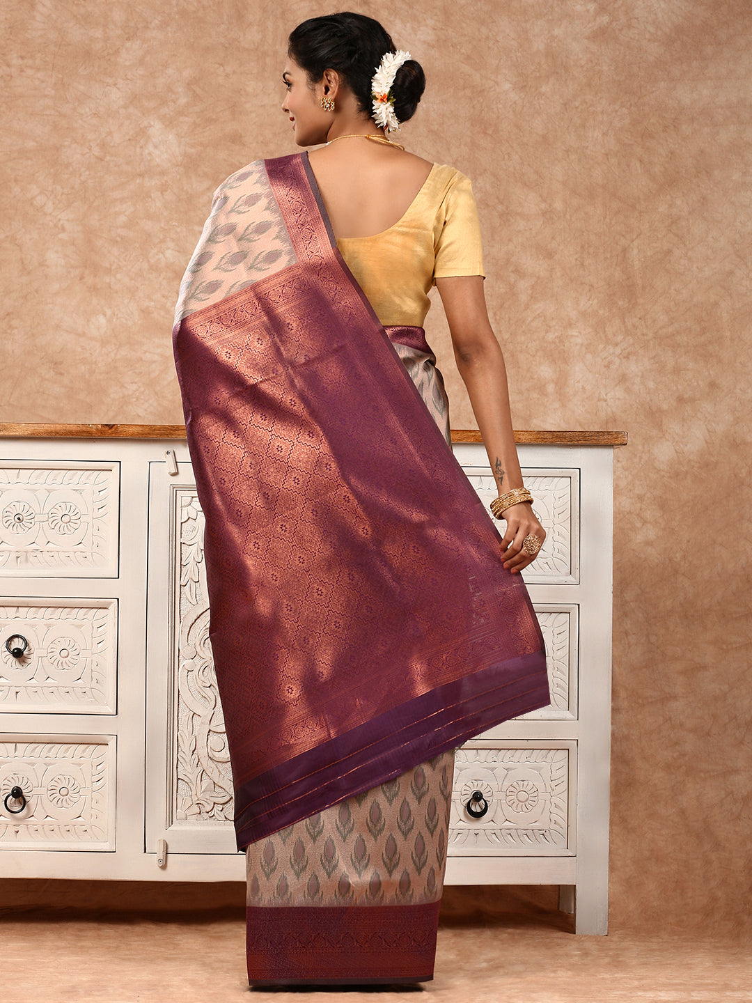 Women Semi Silk Saree Purple SS166