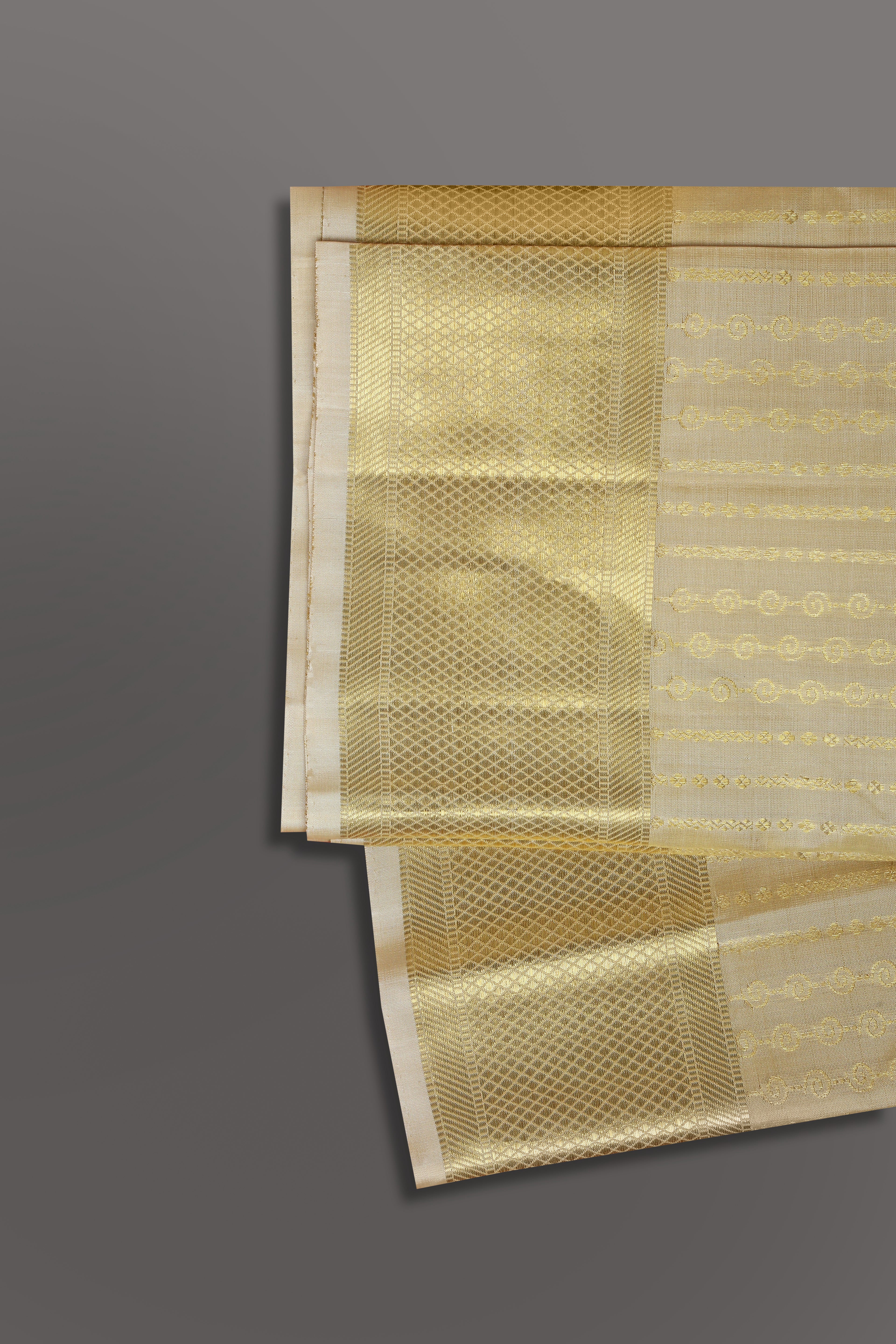 Men Premium Pure Silk Dhoti & Towel Set with 2-gram Gold Jari Amirtham