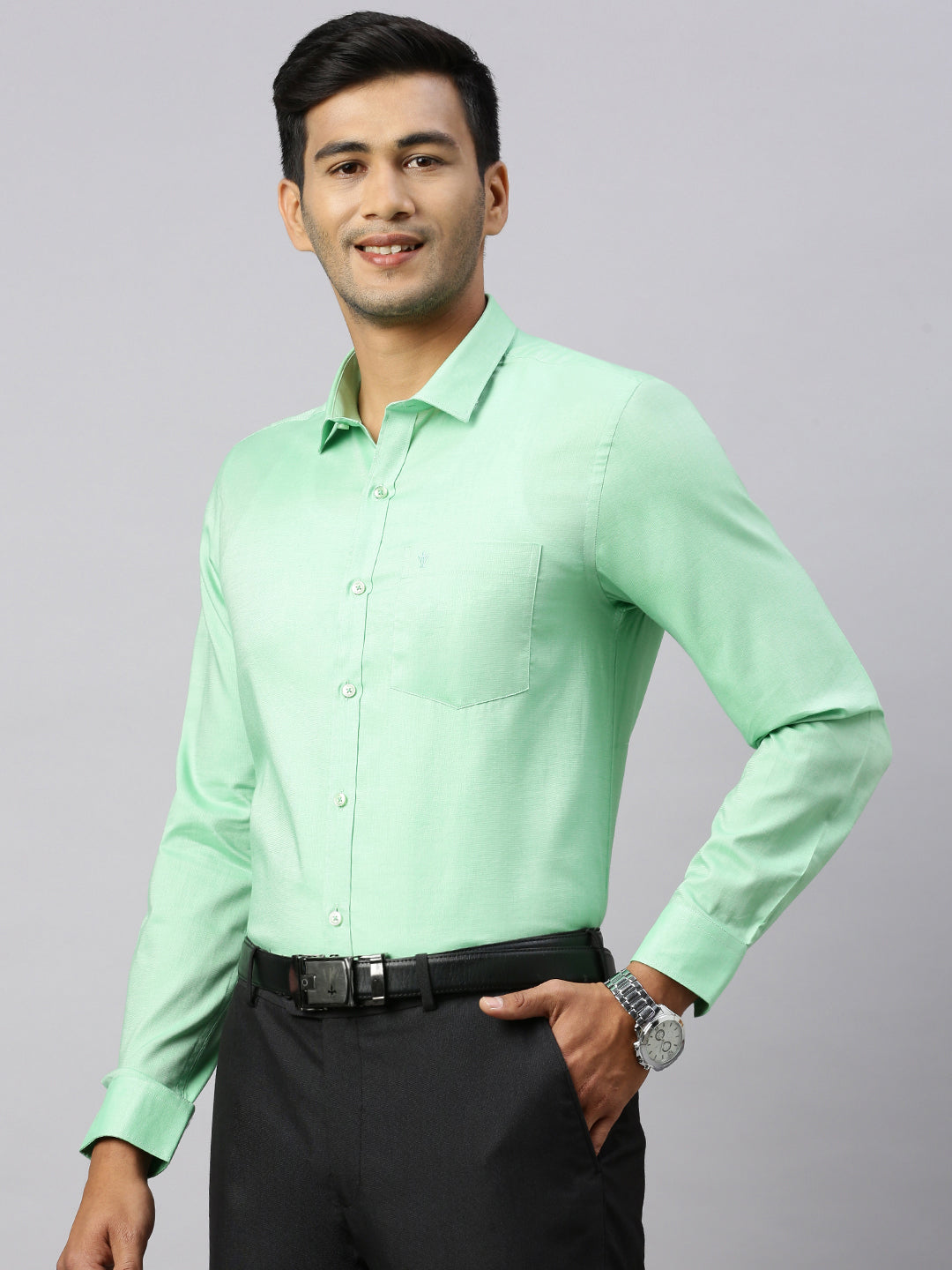 Men 100% Cotton Green Shirt CL8 GF6