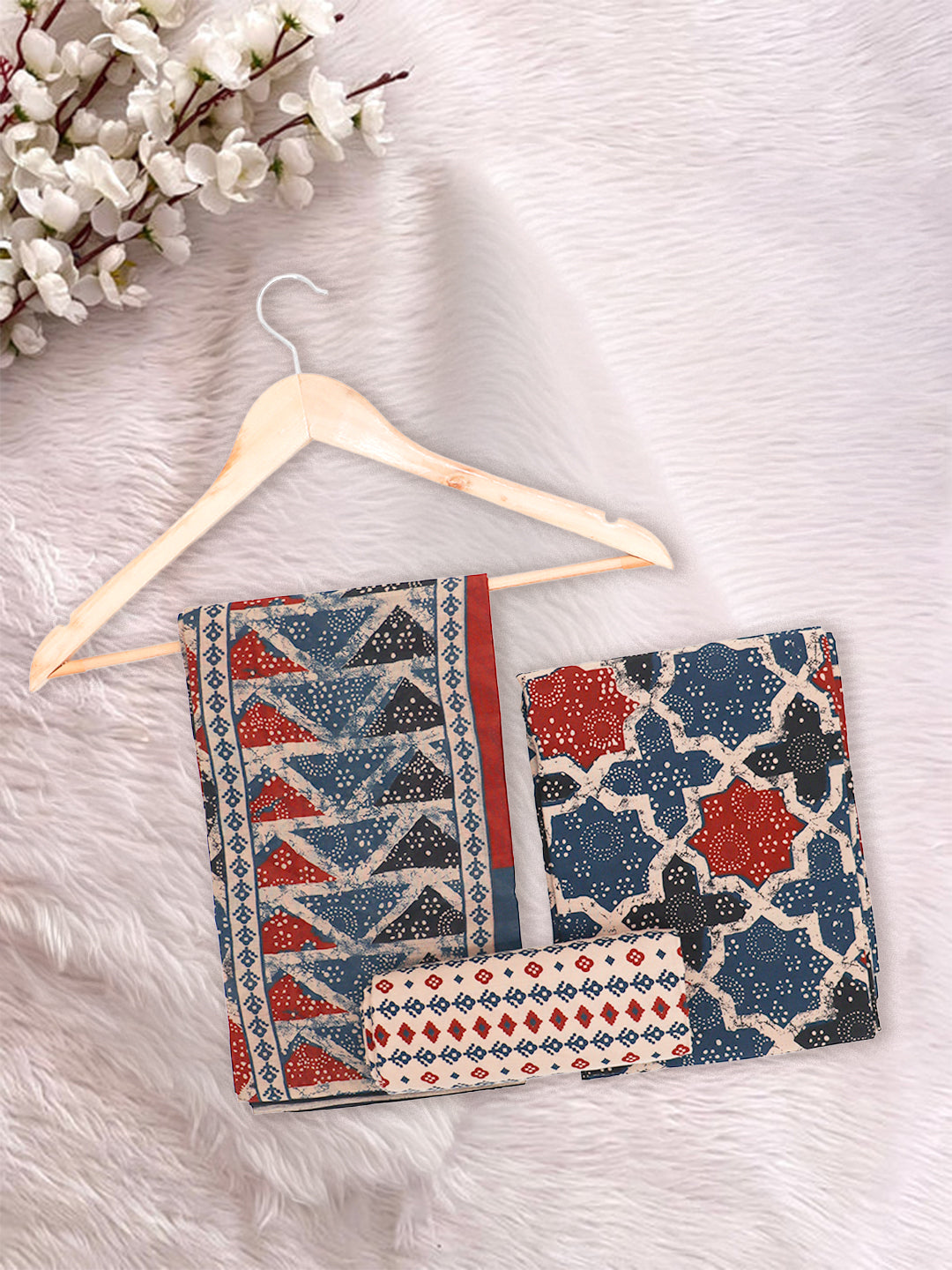 Women Pure Cotton Printed Dress Material Multi Colour DM339