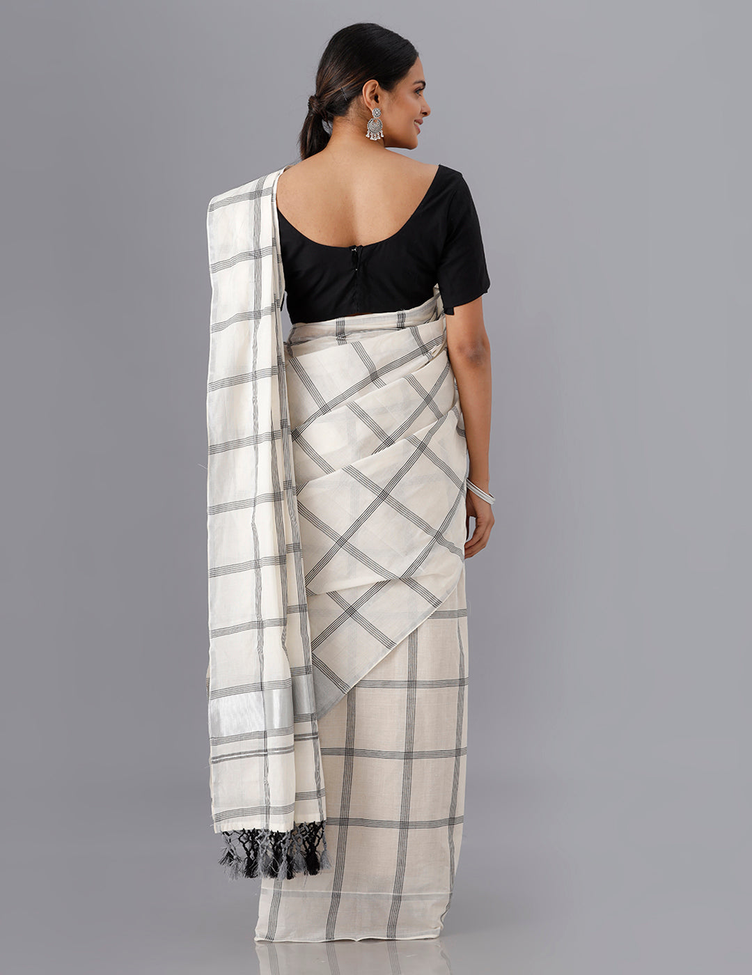 Womens Kerala Single Set Mundu Sarees Silver