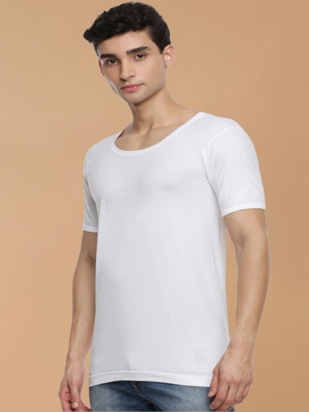 100 % Combed Cotton White Vest RNS Romex (Pack of 2)