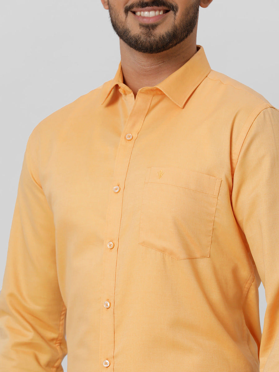 Premium Cotton Orange Full Sleeves Shirt EL GP15-Zoom view