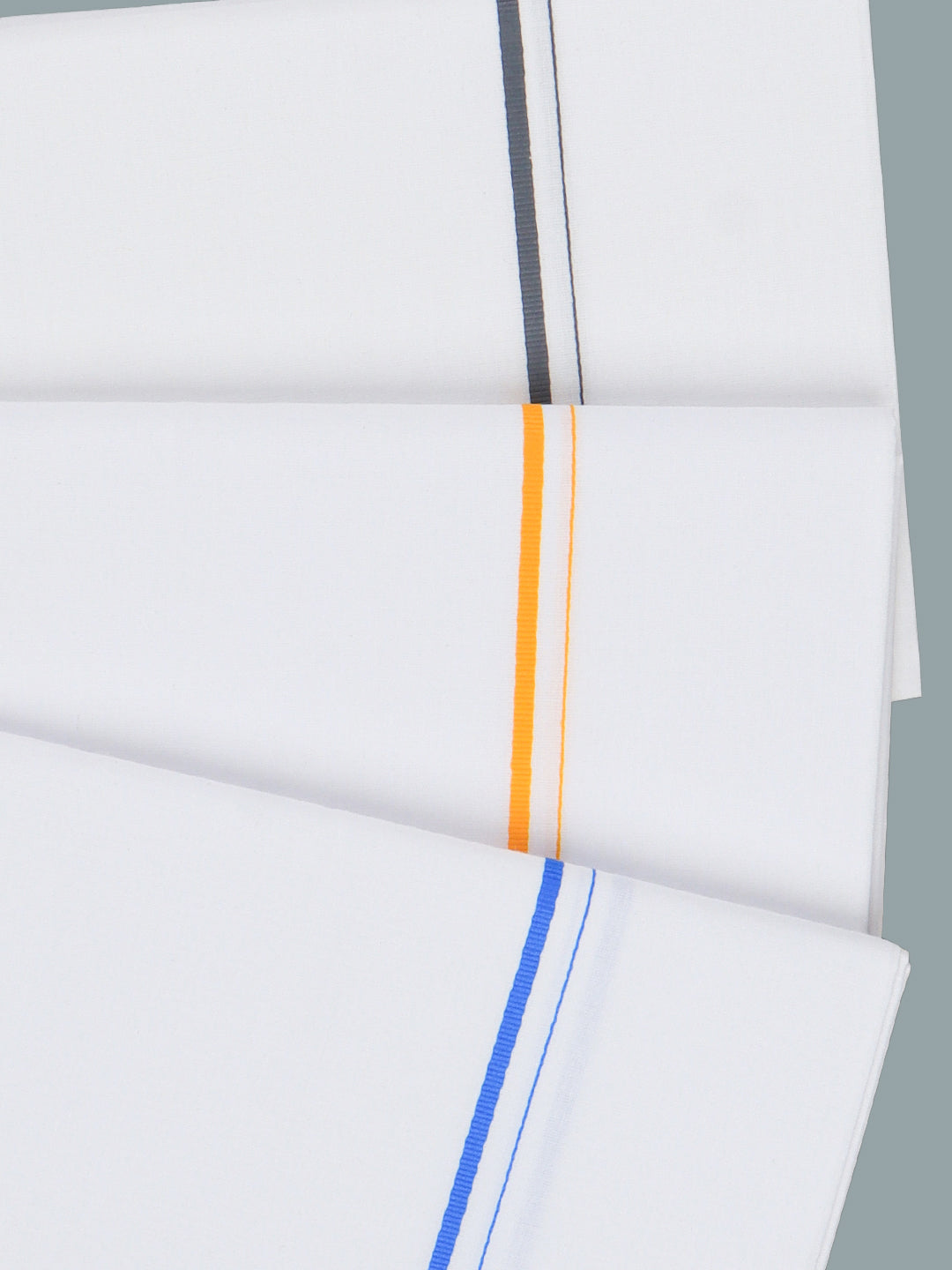 Mens Cotton Blend Dhoti with Assorted Border 2M (Pack of 3)