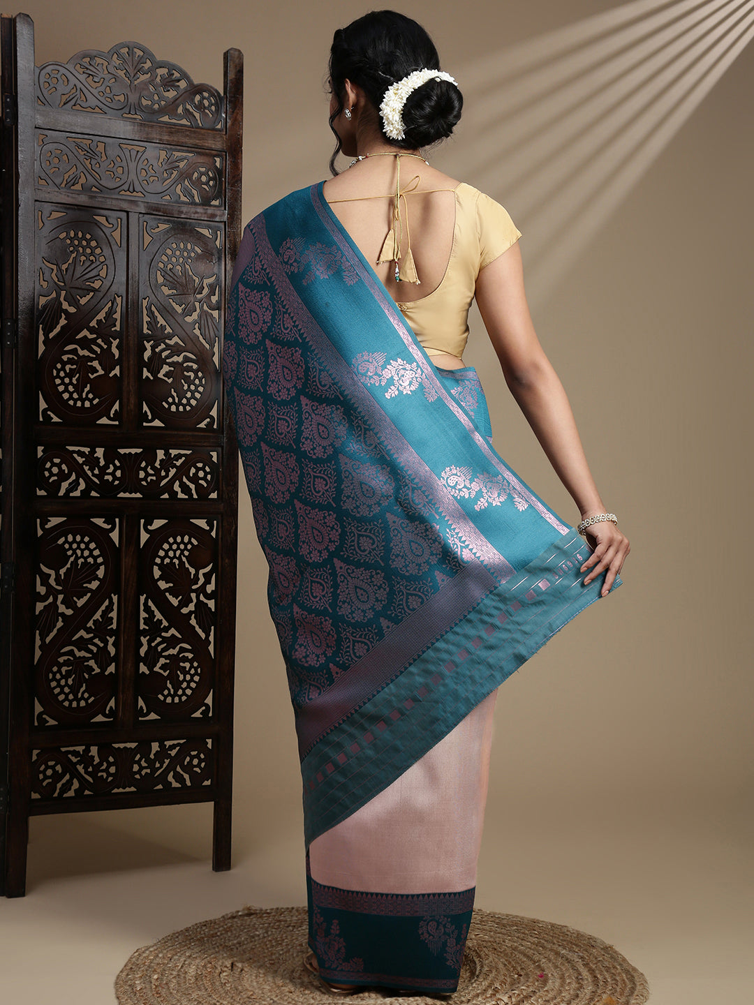 Women Copper Tissue Saree TS62