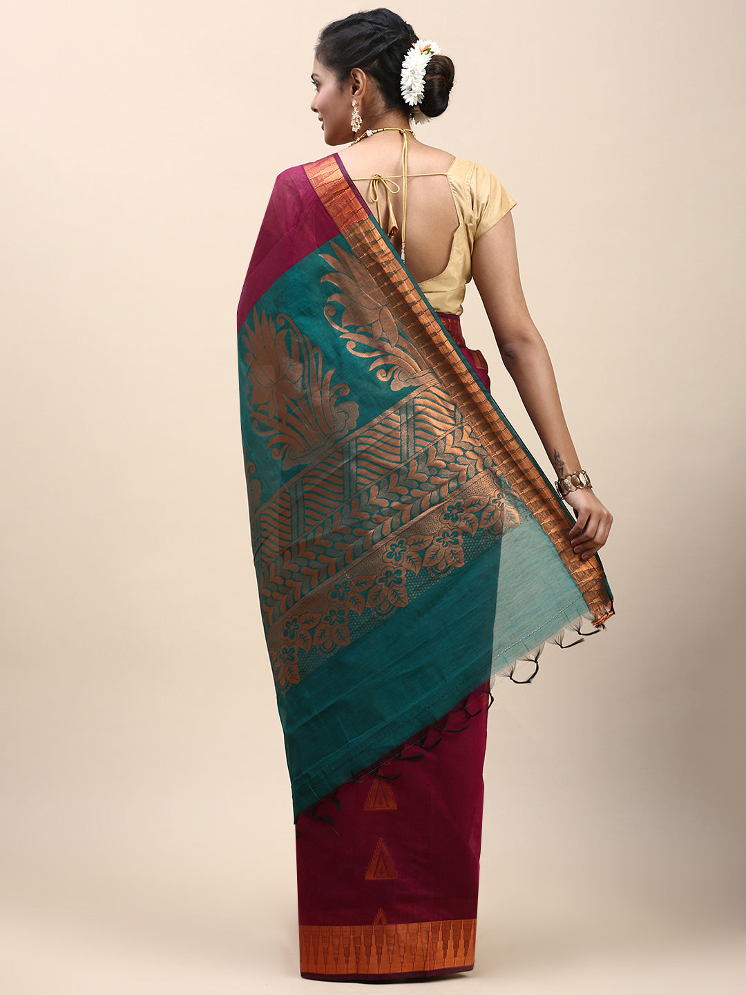 Women Semi Silk Saree Purple SS305