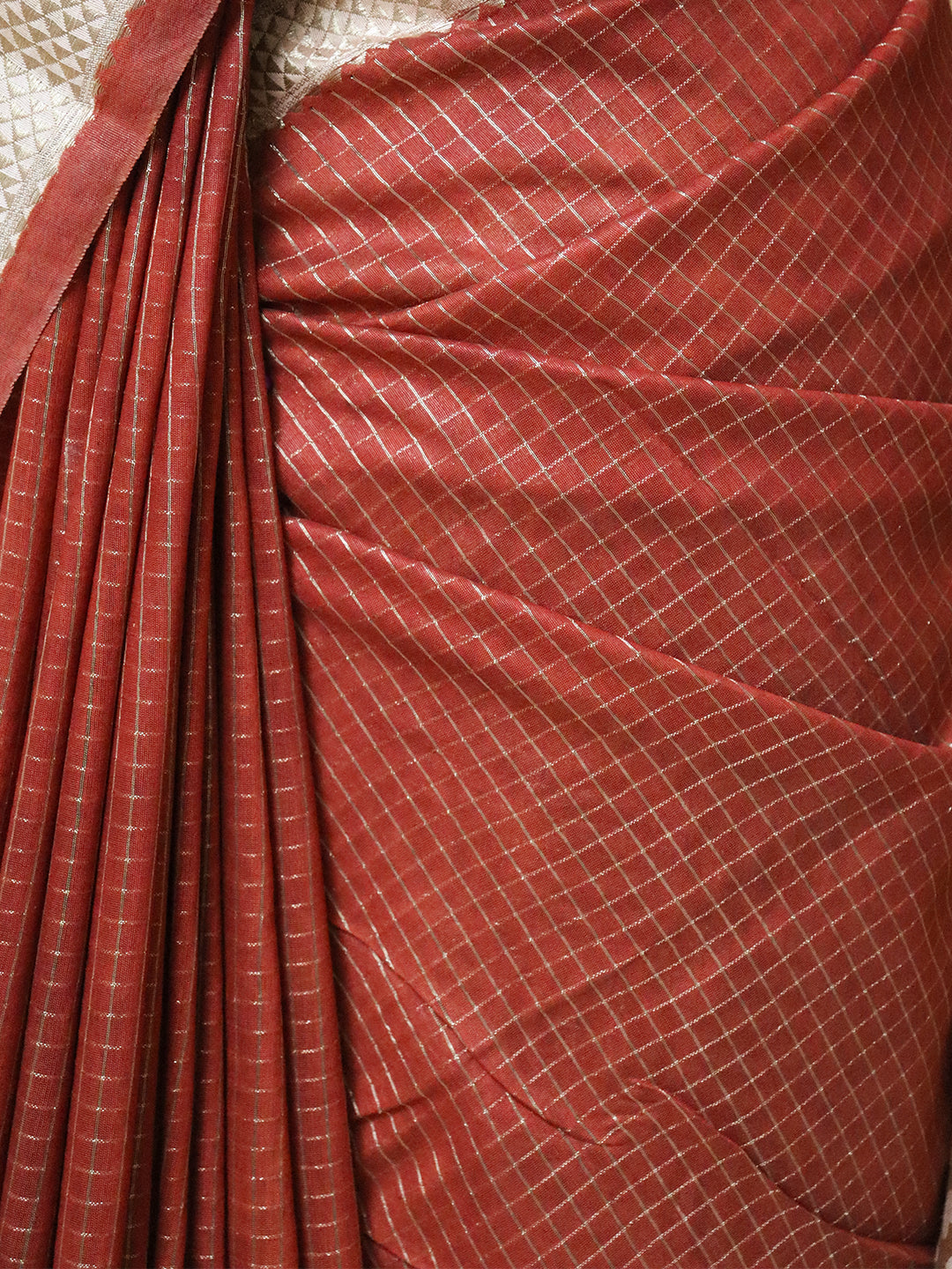 Women Maroon Semi Chanderi Cotton Printed Saree SC78
