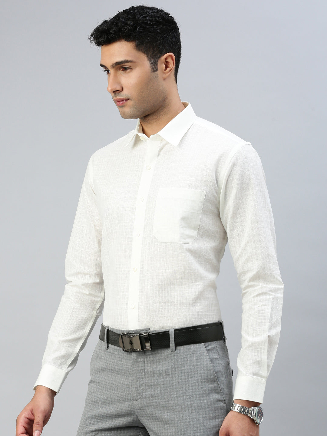 Men Cotton Rich Shirt Cream Celebrity 2