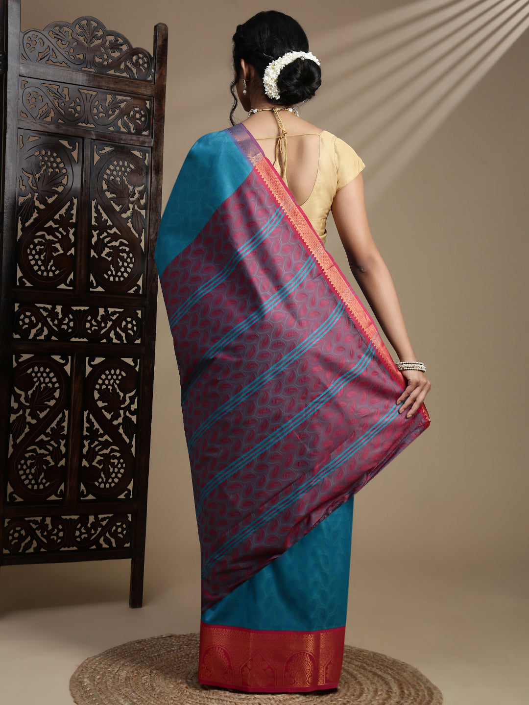 Couple Combo Shirt & Dhoti Set with Saree Jungle Green ASS121