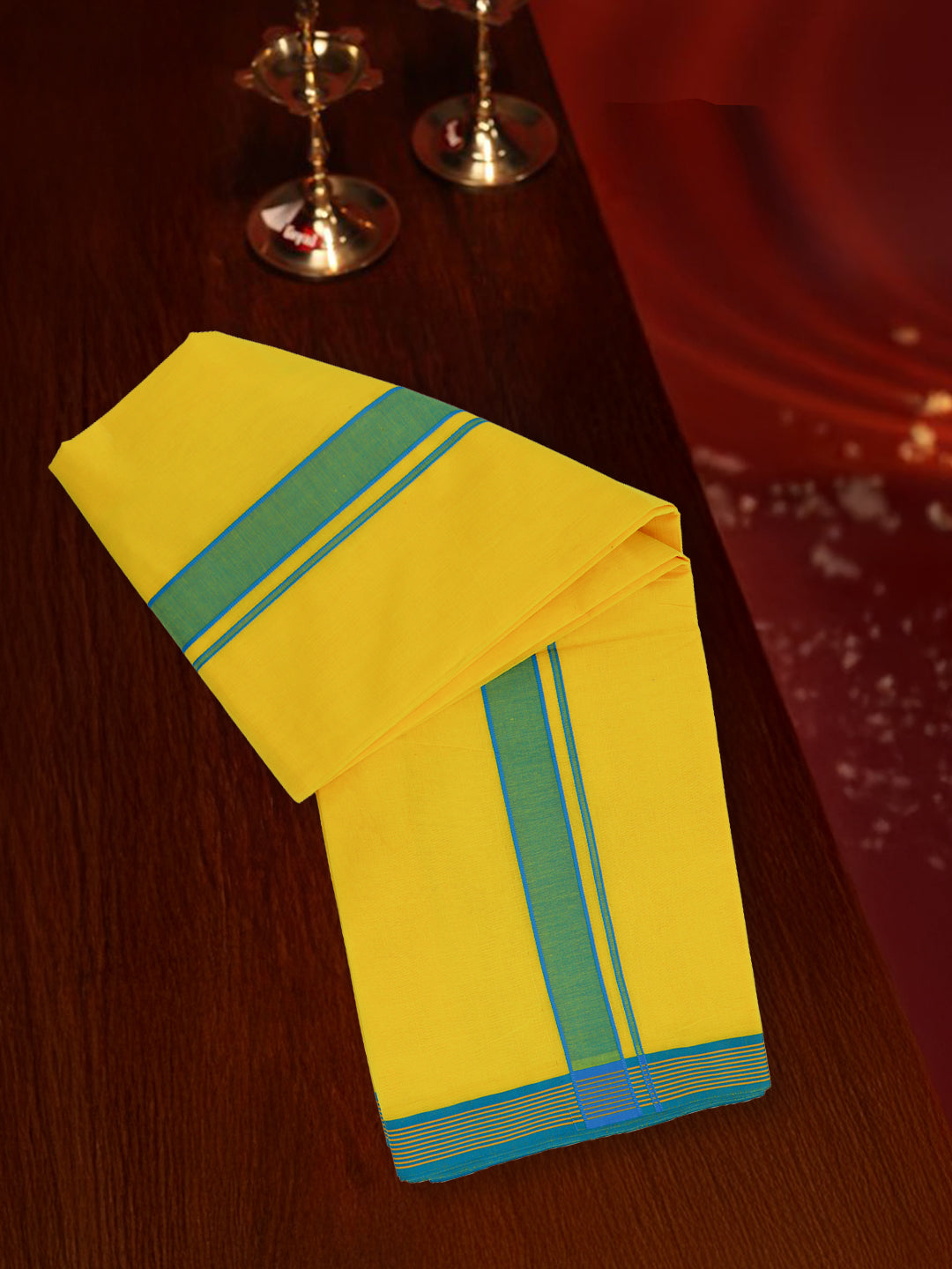 Men Panchakacham with Angavasthram Yellow (9+5) Thomala