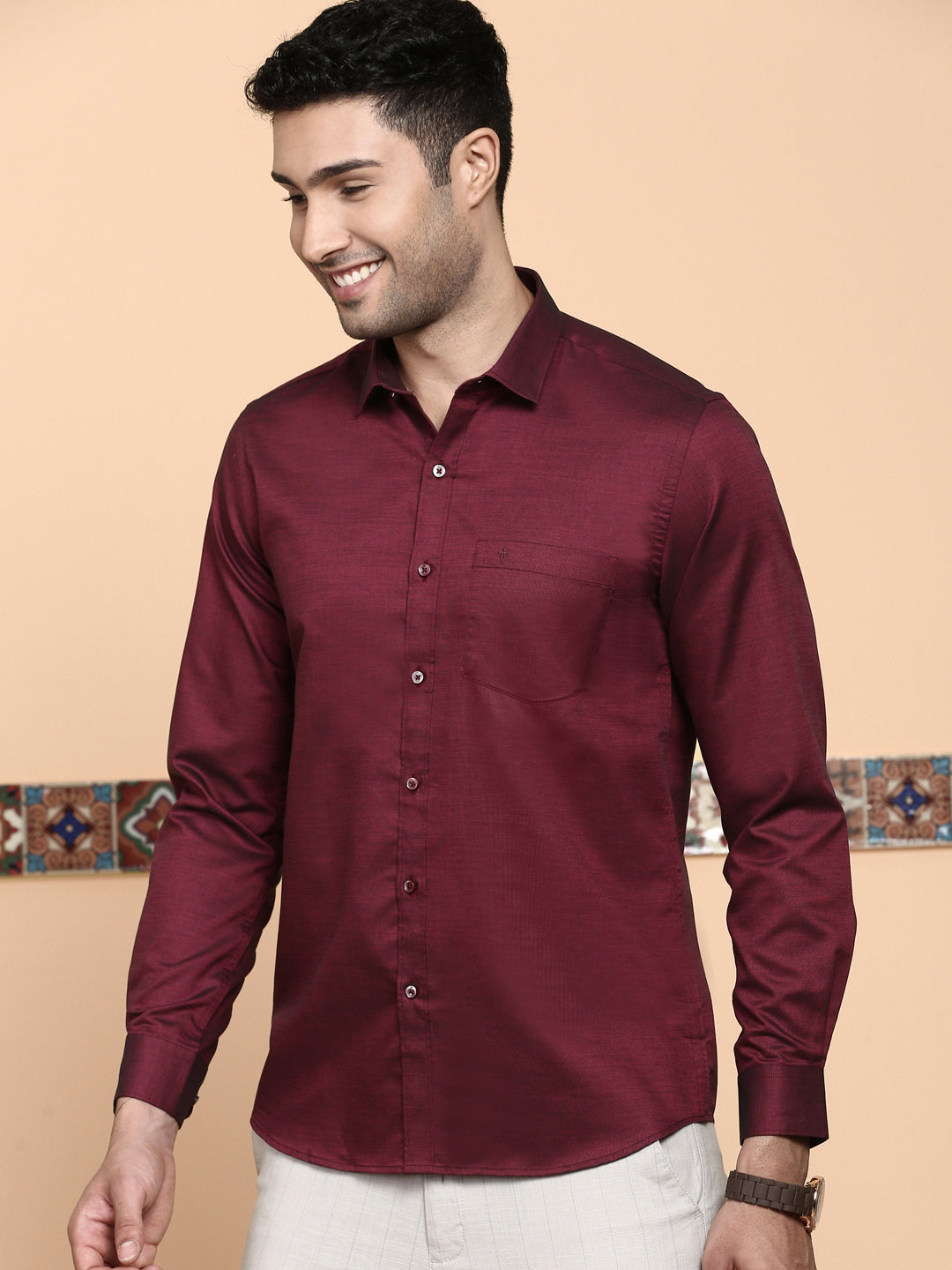 Men Premium Cotton Purple Shirt EL GP14