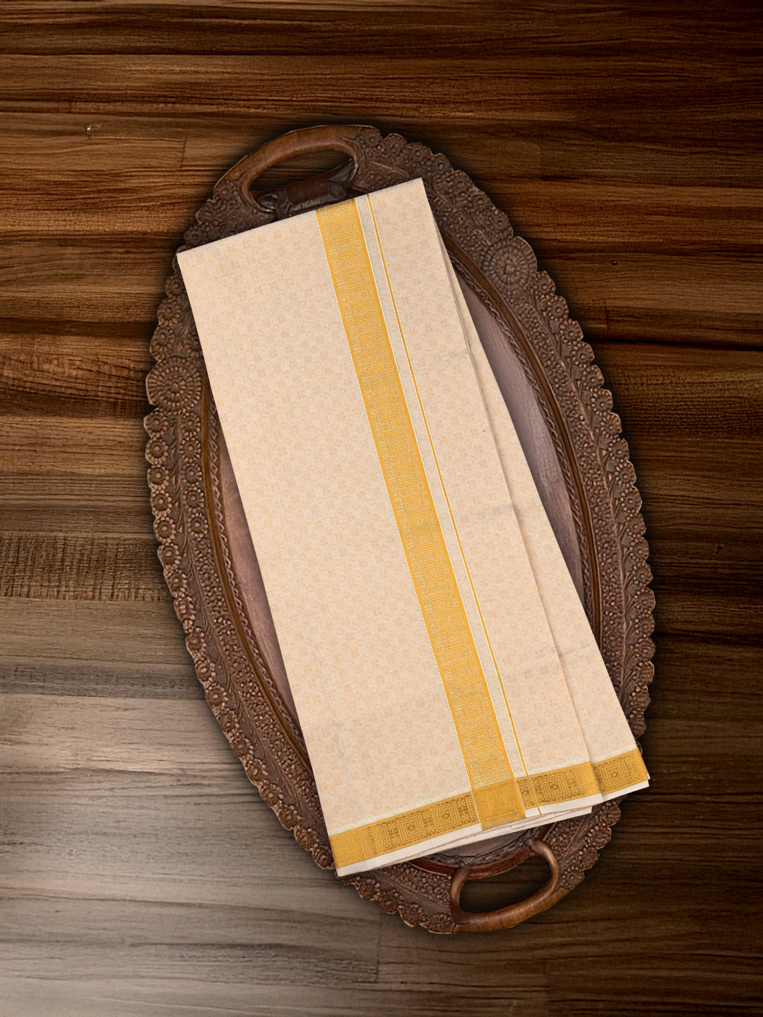 Men Gold Tissue Jacquard Shirting & Dhoti Set Celebrity Elegant CEG03