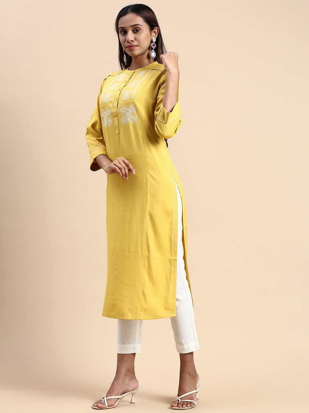 Buy Anarkali Yellow Chikankari Long Gown, Lucknow Chikankari Anarkali Kurta,  Kutri Long Bohemian Maxi Dress, Online in India - Etsy