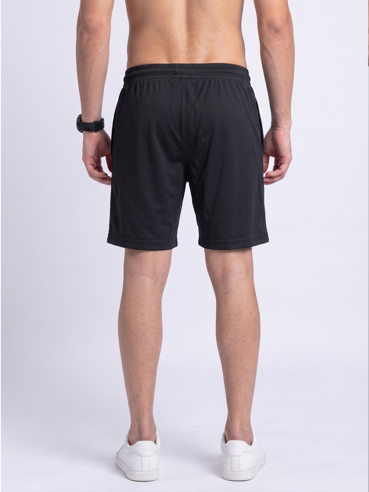 Cotton Rich Aeroflex Structured Black Shorts AFS1