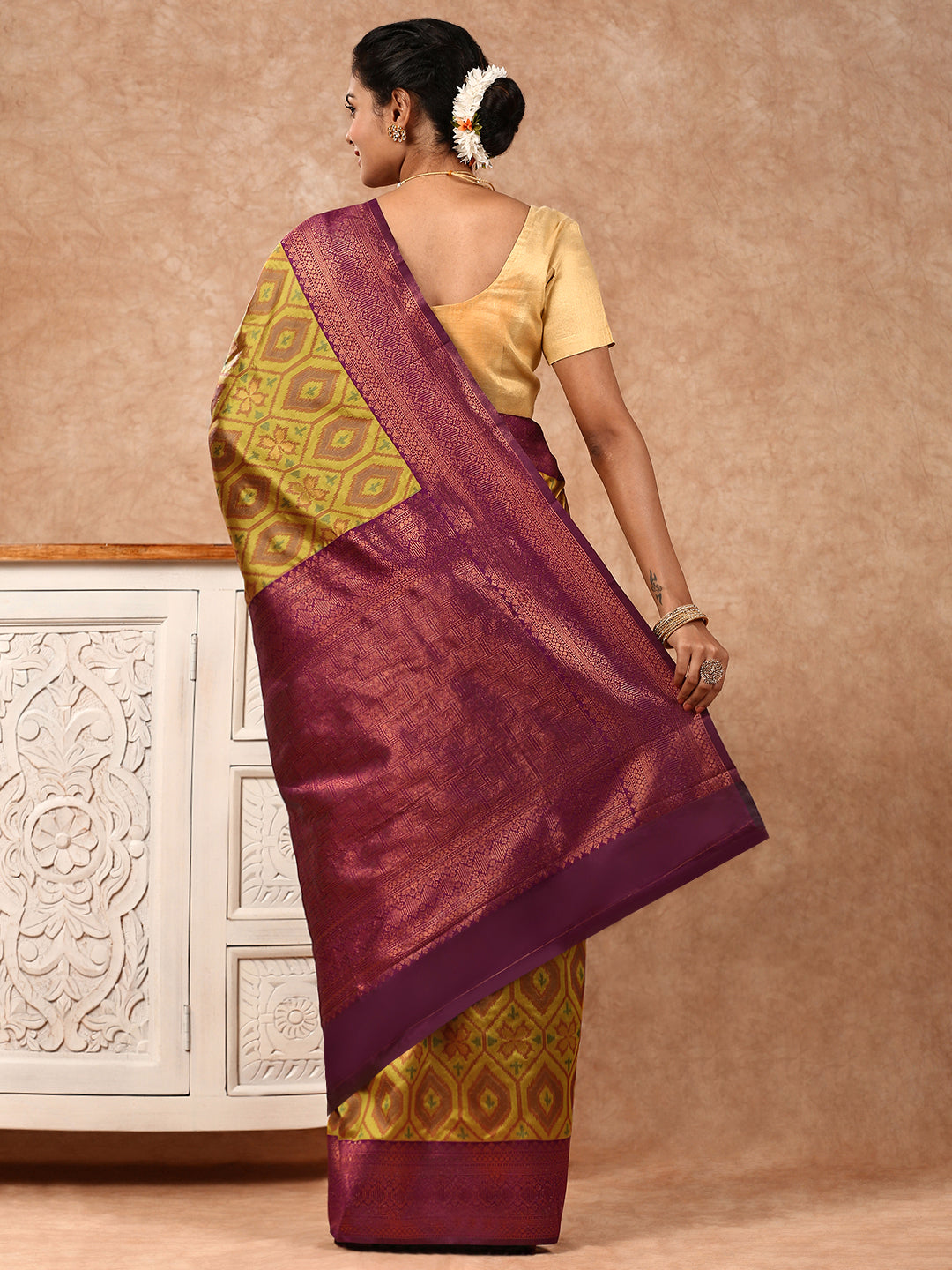 Women Semi Silk Saree Yellow SS172