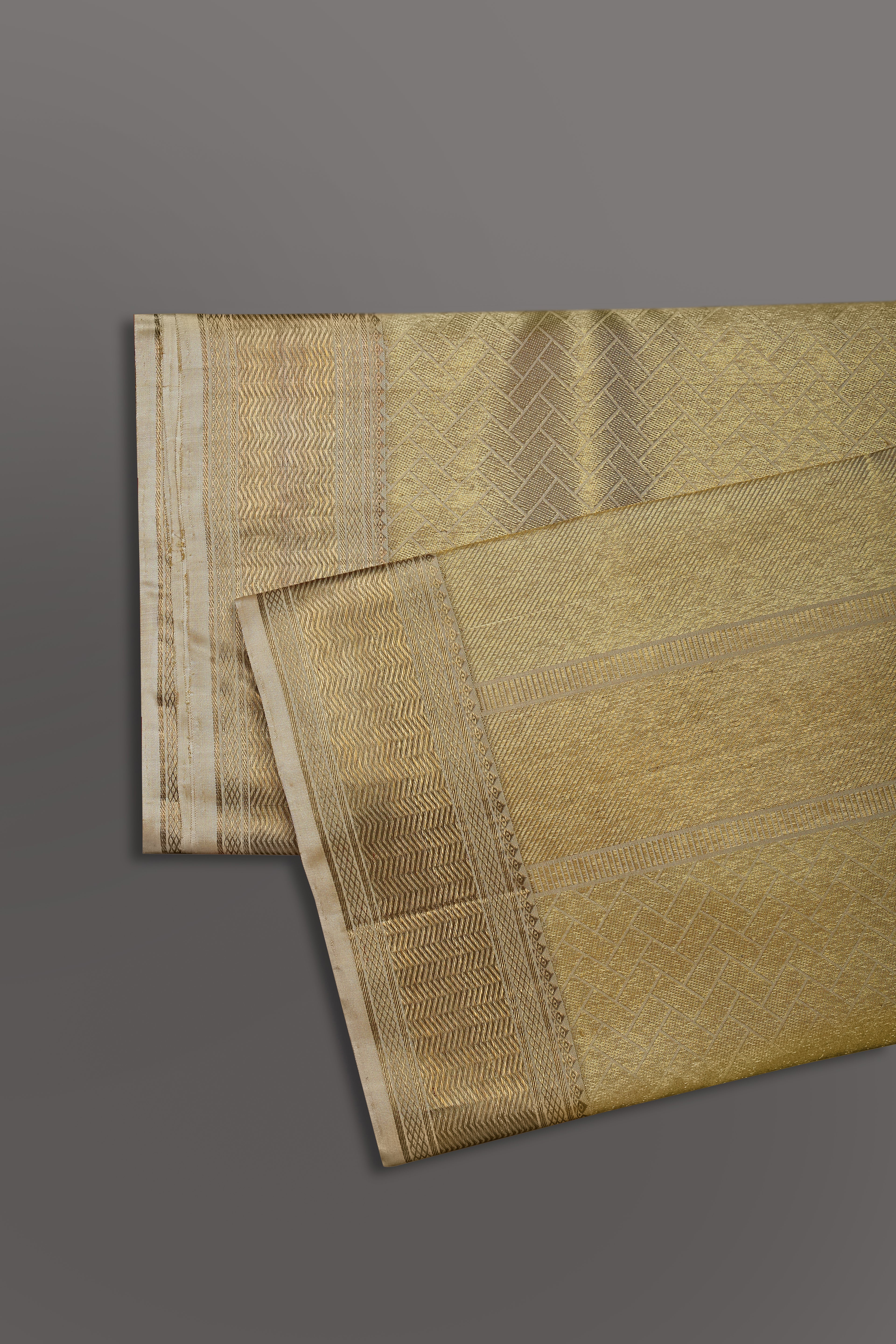 Men Premium Pure Silk Dhoti and Towel Set with 2-gram Gold Jari Amirtham