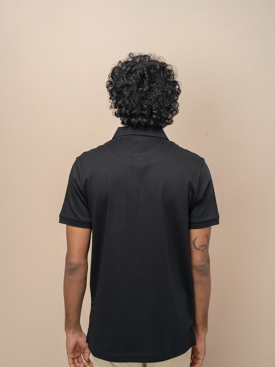 Men Extra Long Staple Cotton Smart Fit Apex Polo T-Shirt Black AX7