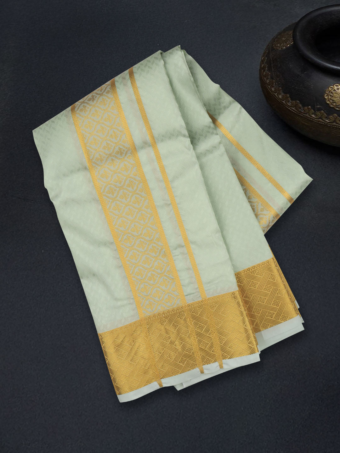 Men Art Silk Dhoti & Shirting Set Green Mangalakara 140k (2 in 1) M34
