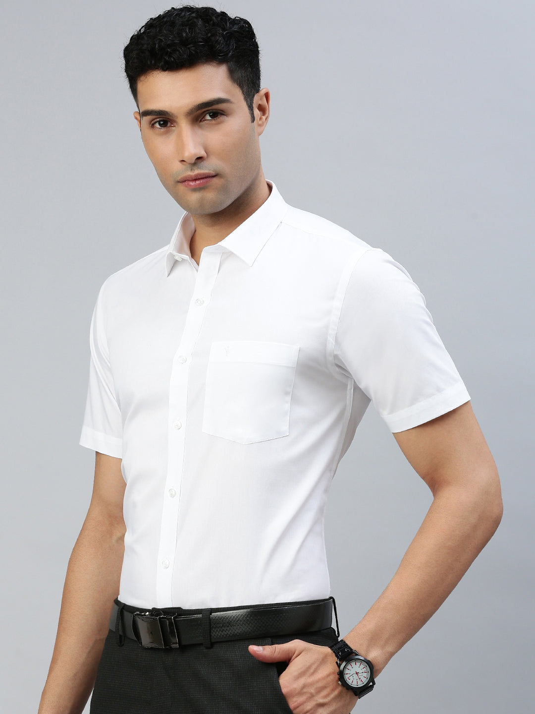 Men uniform 100% Cotton Half Sleeve White Shirt Victory