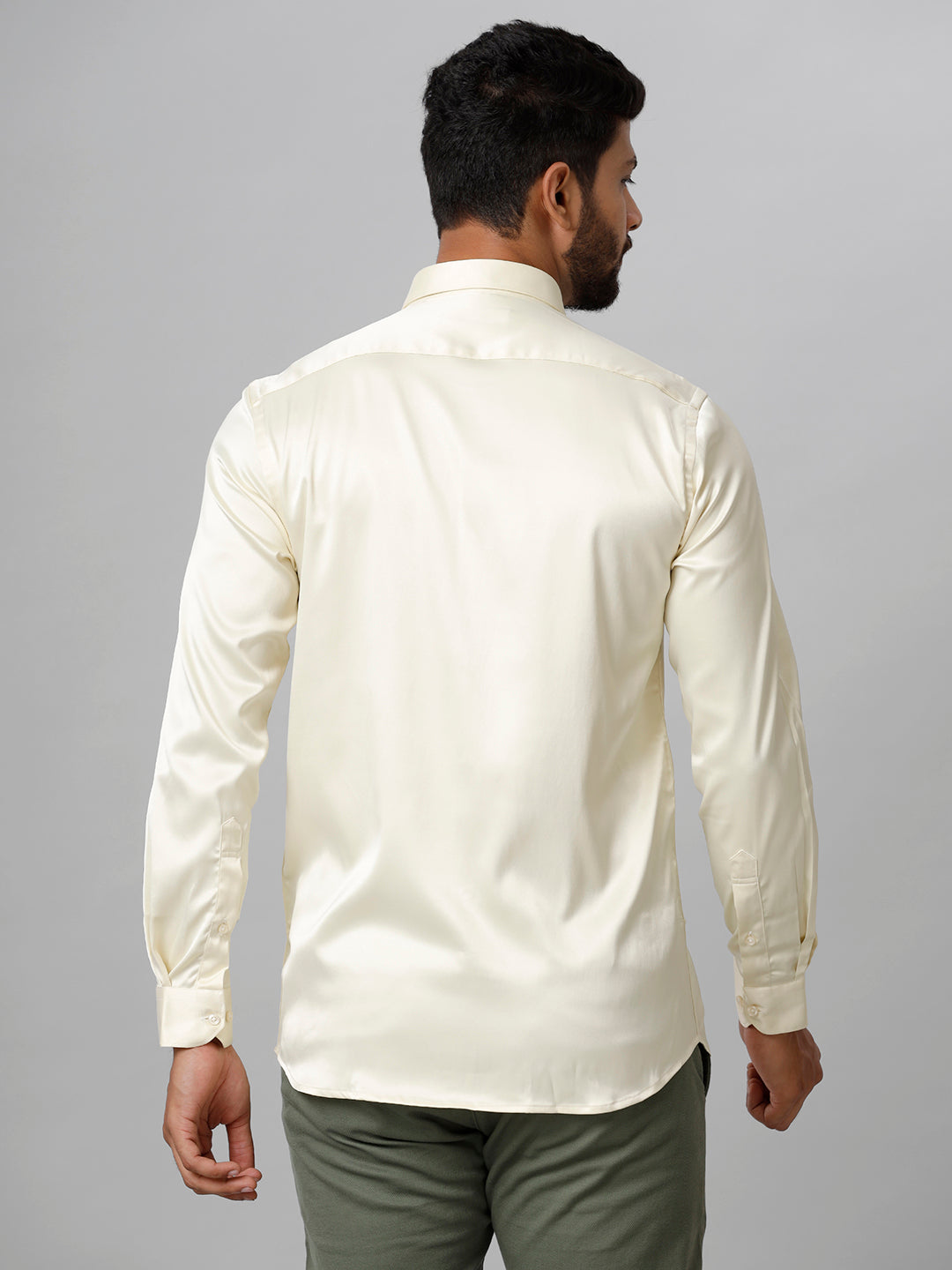 Men Stretch Poly shirt Cream