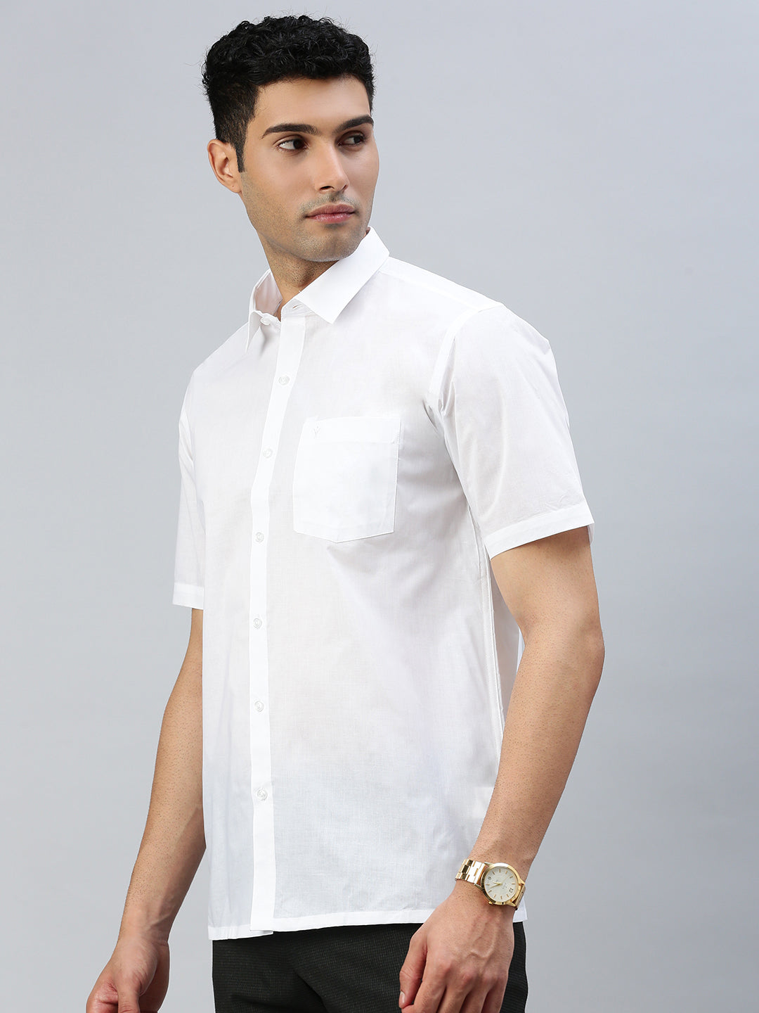 Mens Cotton Rich White Shirt_Nanow Premium