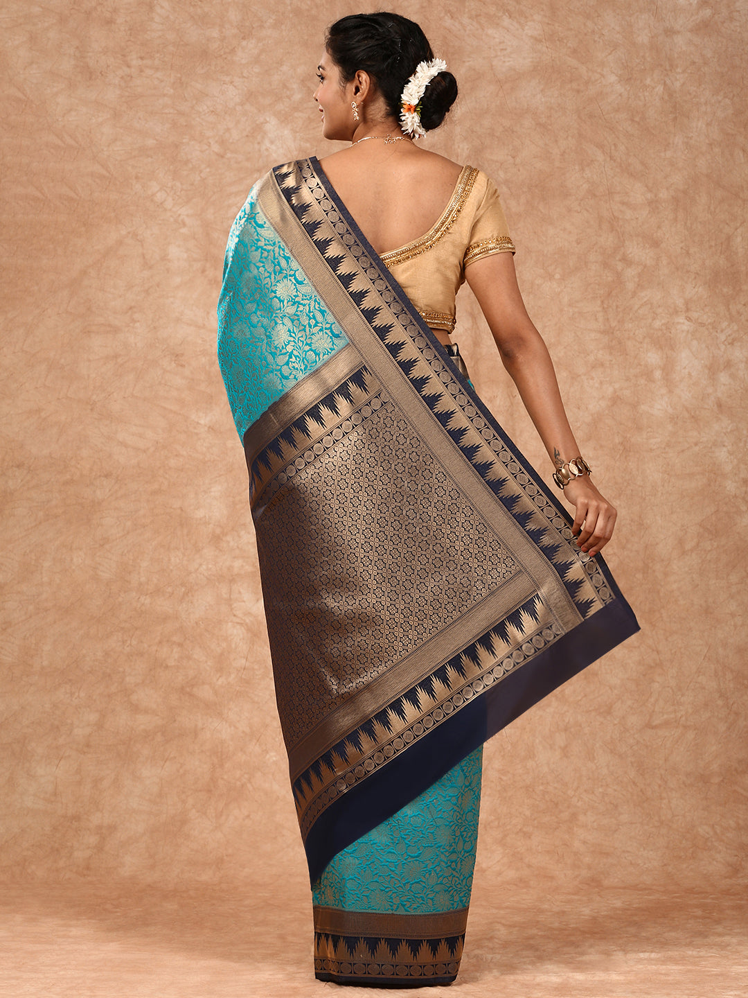 Women Semi Silk Saree Blue SS207