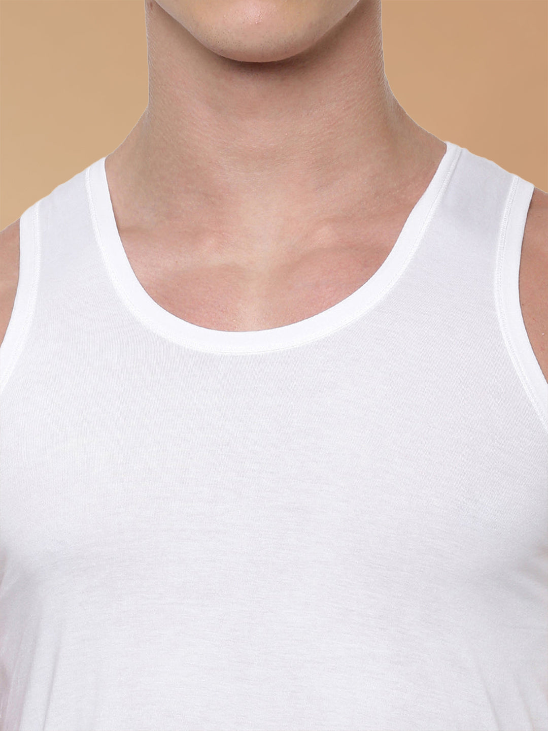 100 % Combed Cotton White Vest RN Plus Size Rise Up