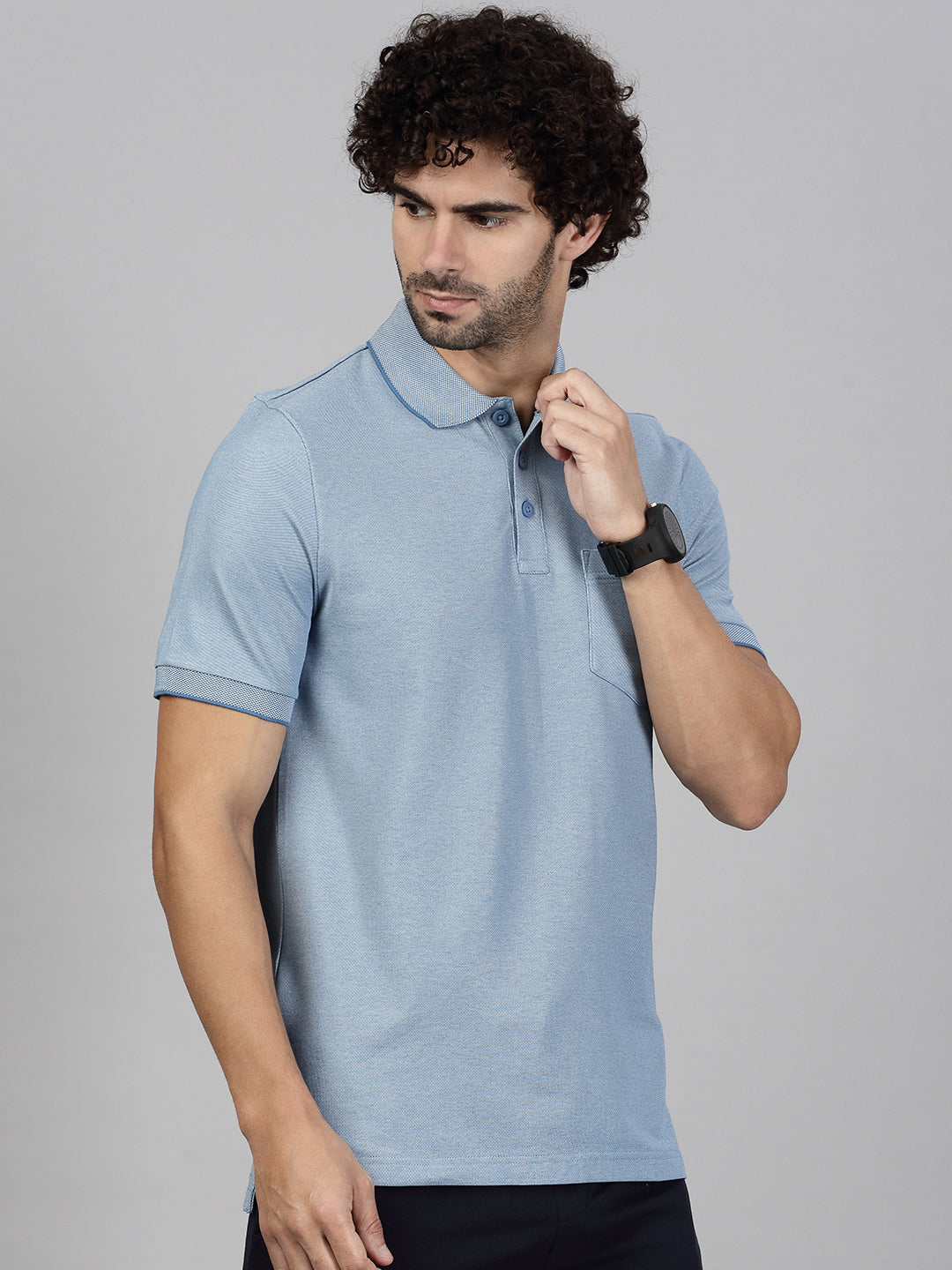 Mens Expert Polo Tshirt with Pocket Denim Blue EP27